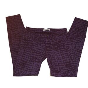 Rich & Skinny Sz 26 Purple Patterned Jeans